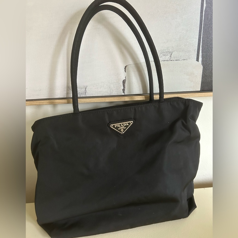 Prada Tessuto Tote Small Black Bag Purse